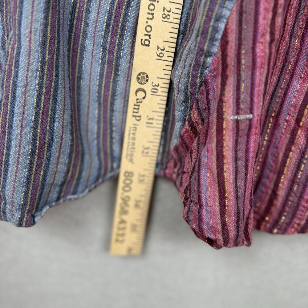 Avatar Pink/Blue Boho Maxi Skirt 100% Cotton Gold Shimmer Detail Scallop Hem - Picture 2 of 5